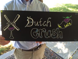 We all gathered by our sign - Dutch Crush!