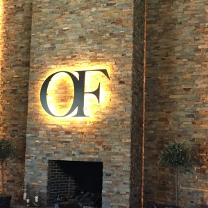 Fireplace in Oak Farm Vineyards Tasting Room