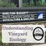 A picture of the welcome sign at the Shelton Badgett NC Center for Viticulture & Enology.