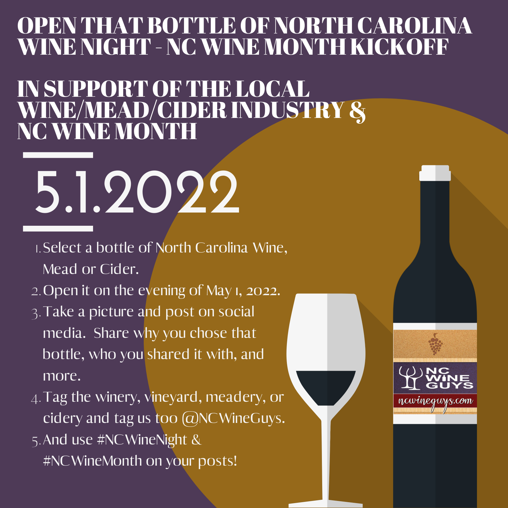 Open that Bottle of North Carolina Wine Night – NC Wine Month 2022 Kickoff
